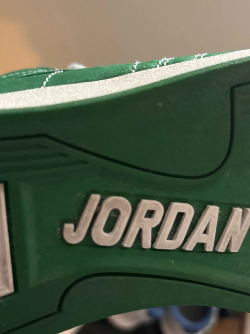 Jordan Men's Green Low-Top Sneakers with White Laces